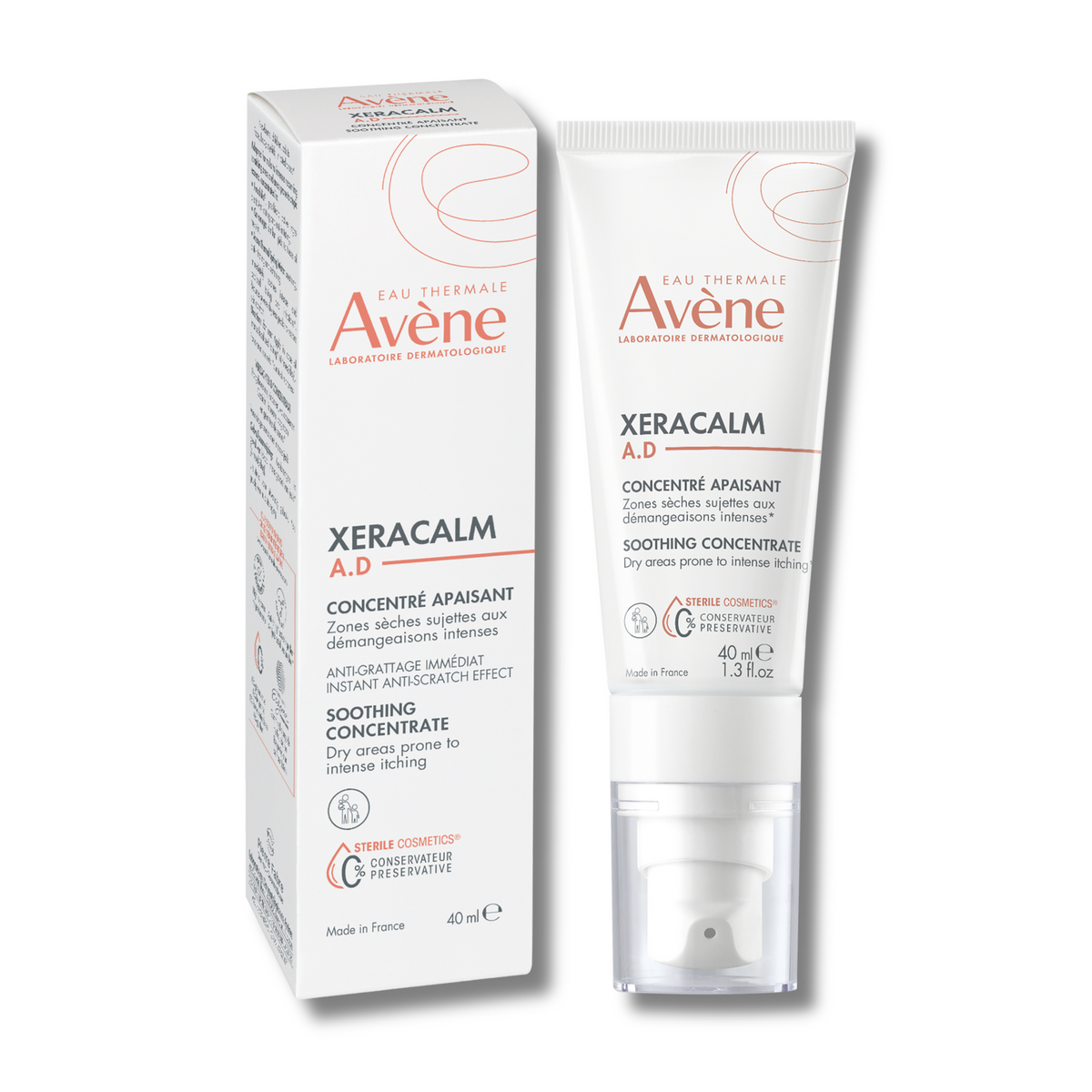 Avene, XeraCalm A.D, koncentratas nuo įbrėžimų ir raminantis, 40 ml