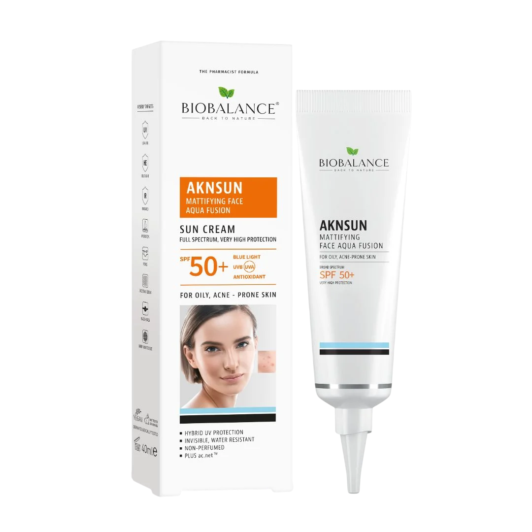 Bio Balance, Aknsun, Mattifying & Protecting, Before Sun Exposure, Cream, For Face, SPF 50+, 40 ml