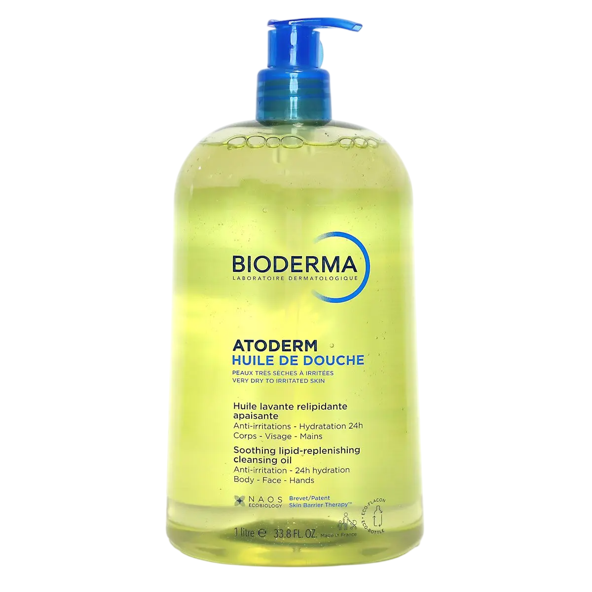 Bioderma, Atoderm, Dušo aliejus nuo sudirginimo, Veidui ir kūnui, Labai sausai ir jautriai odai, 1000 ml