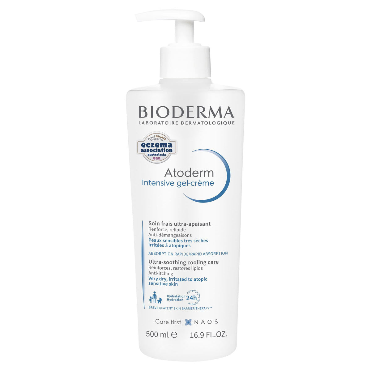 Bioderma, Atoderm Intensive, itin raminantis gelinis kremas veidui ir kūnui, 500 ml