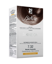 BioNike, Shine On, Permanent Hair Dye, 7.32 Caramel Blonde, 145 ml
