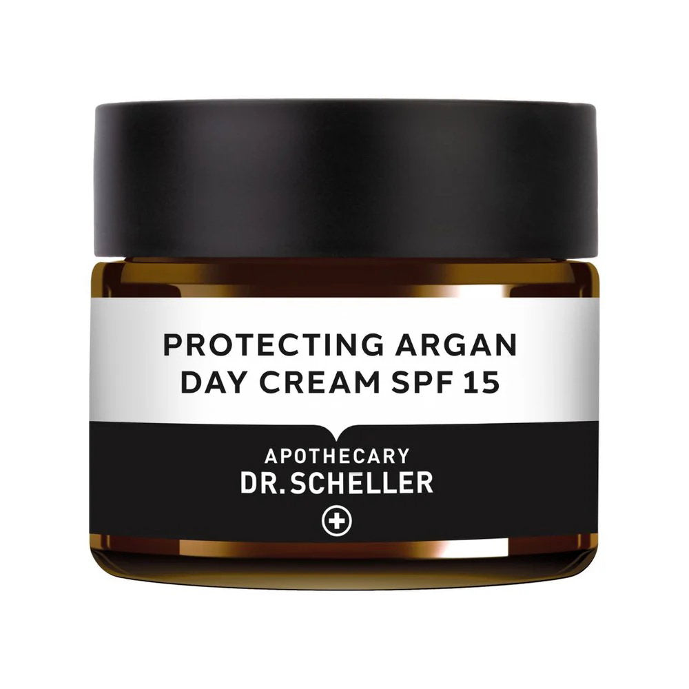 Dr. Scheller, Aizsargājošs argana eļļas, vegānisks, mitrinošs un pretnovecošanās dienas krēms sejai, SPF 15, 50 ml