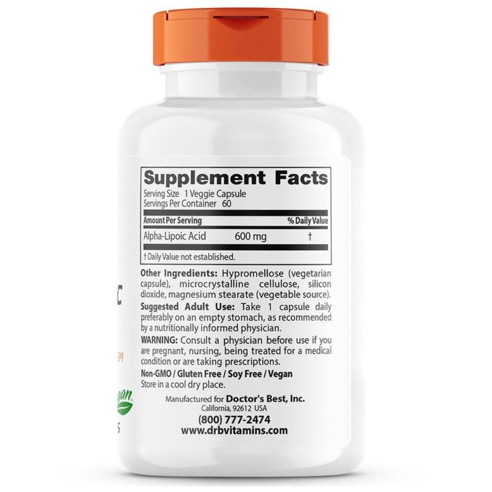 Doctor's Best alfa-liposkābe 600 mg – 60 kapsulas