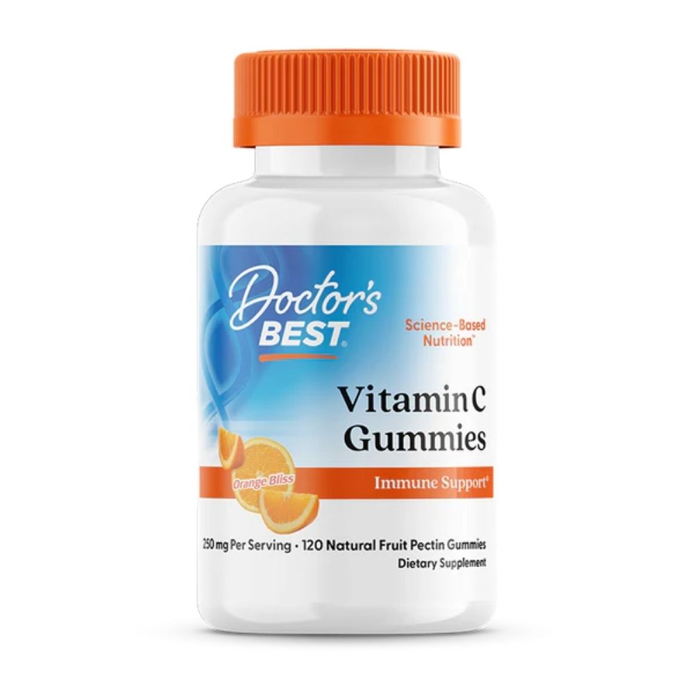 Doctor's Best C vitamīns 250 mg, apelsīnu garša – 120 gumijas konfektes