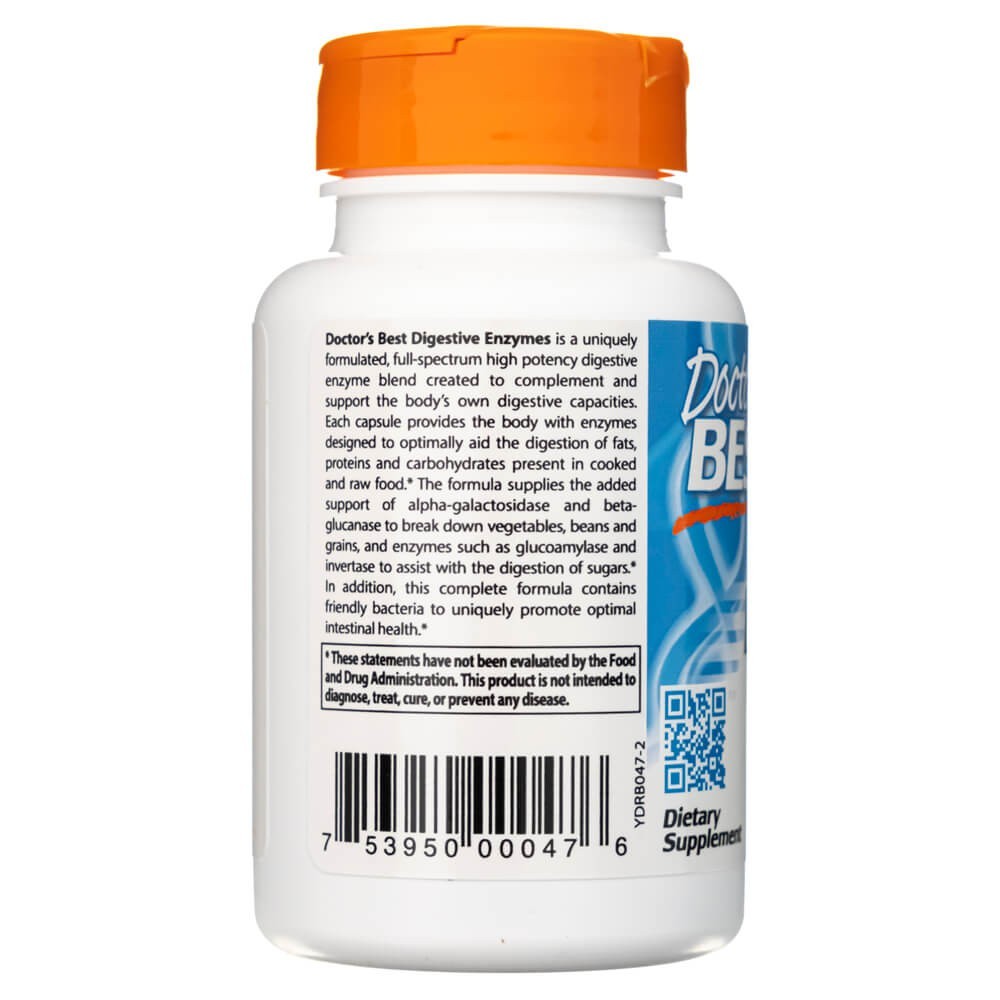 Doctor's Best gremošanas enzīmi – 90 kapsulas