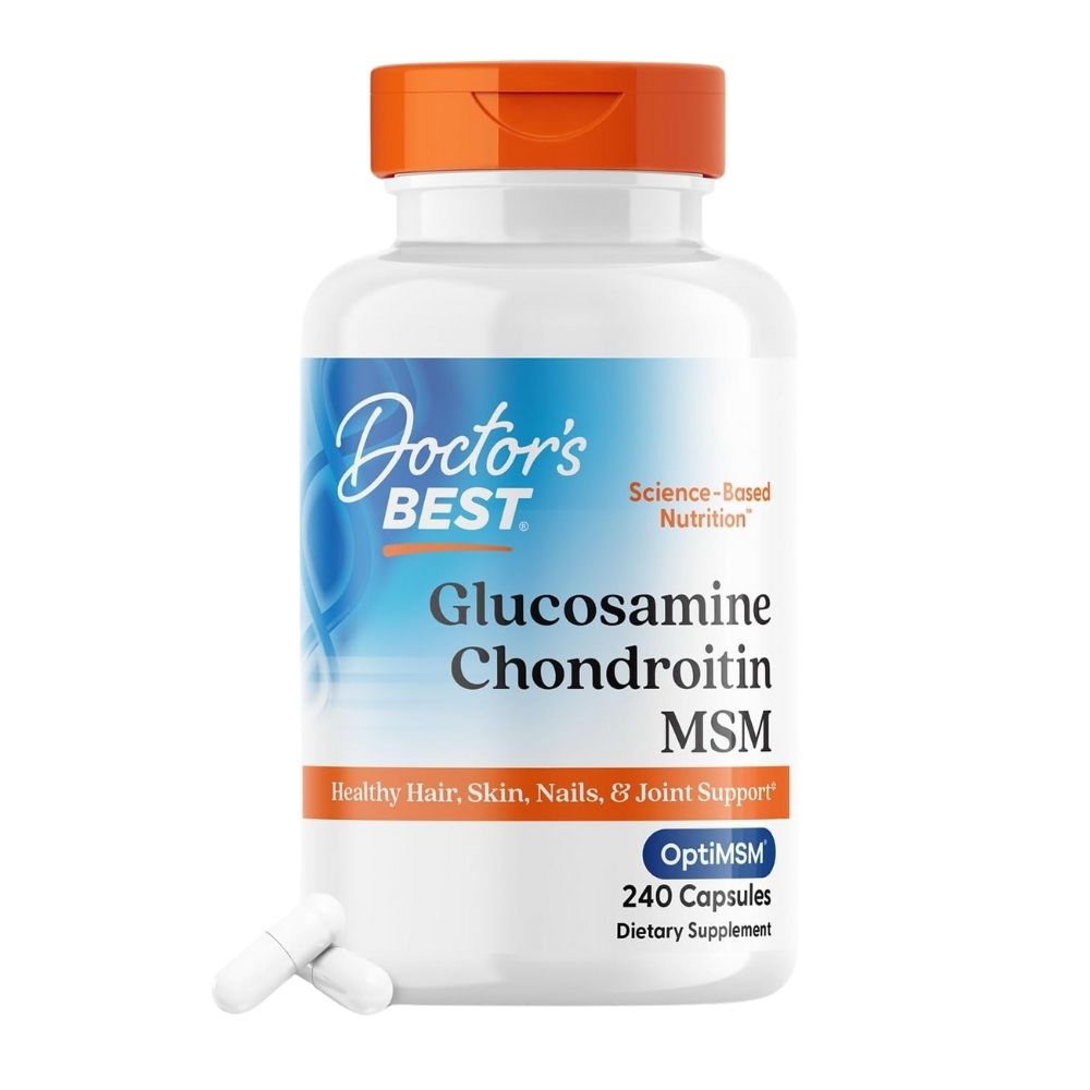 Doctor's Best Glucosamine Chondroitin MSM ar OptiMSM – 240 kapsulas