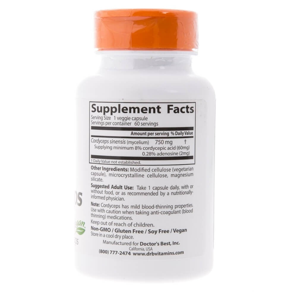 Doctor's Best Ultra Cordyceps 750 mg – 60 kapsulas