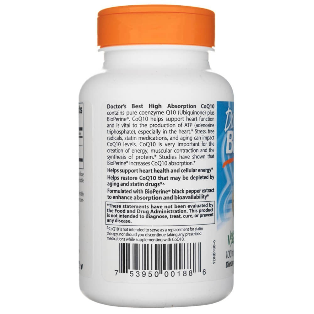 Doctor's Best augstas absorbcijas koenzīms Q10 ar BioPerine 100 mg – 120 kapsulas