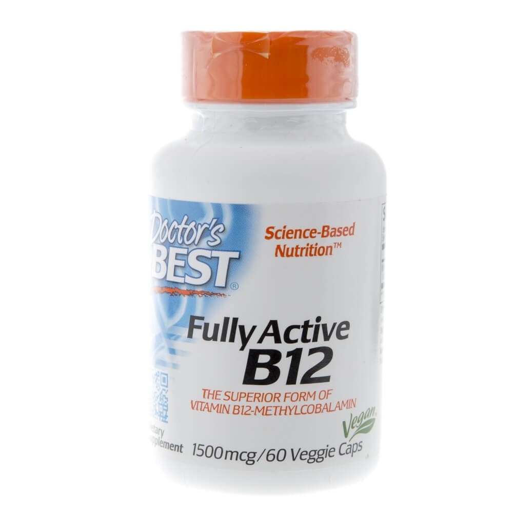 Doctor's Best pilnībā aktīvs B12 vitamīns 1500 mcg – 60 kapsulas