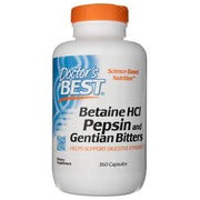 Doctor's Best Betaina hidrohlorīds, pepsīns un genciāna rūgtvielas – 360 kapsulas