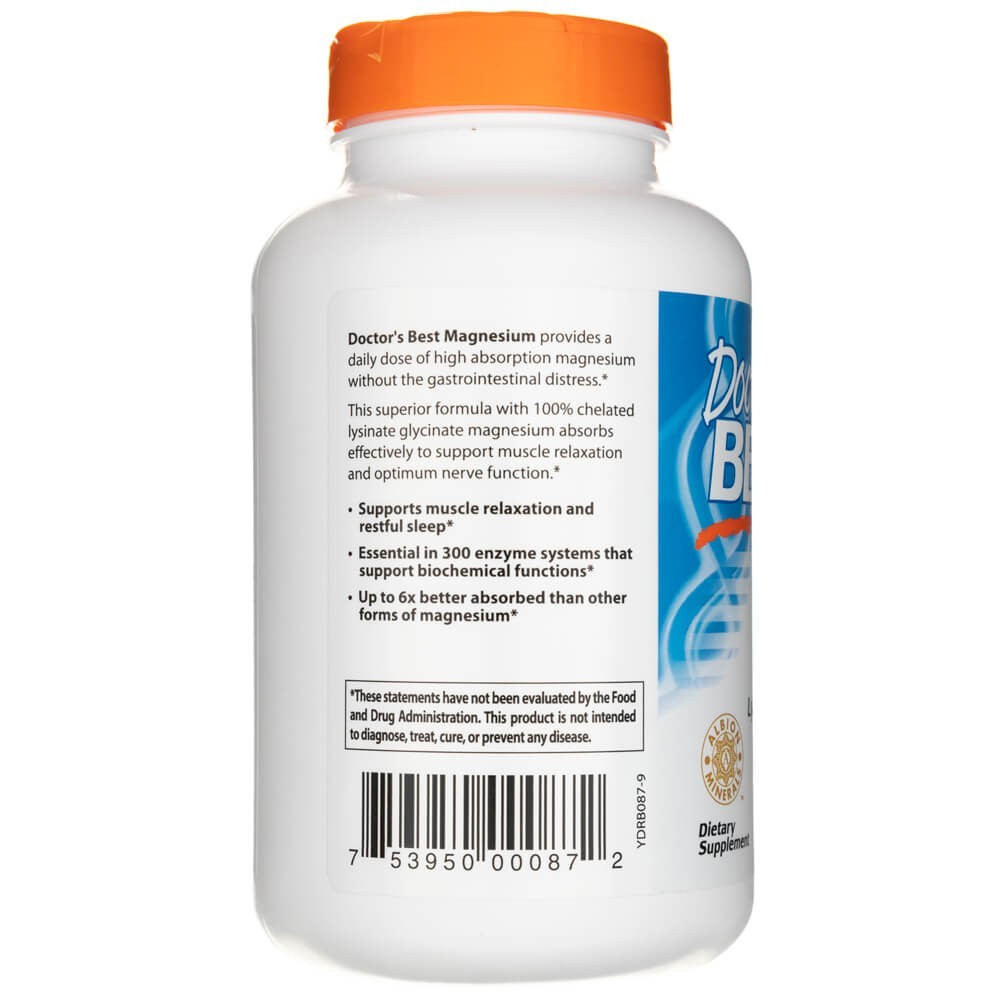 Doctor's Best augstas absorbcijas magnija tabletes, 100 mg – 240 tabletes
