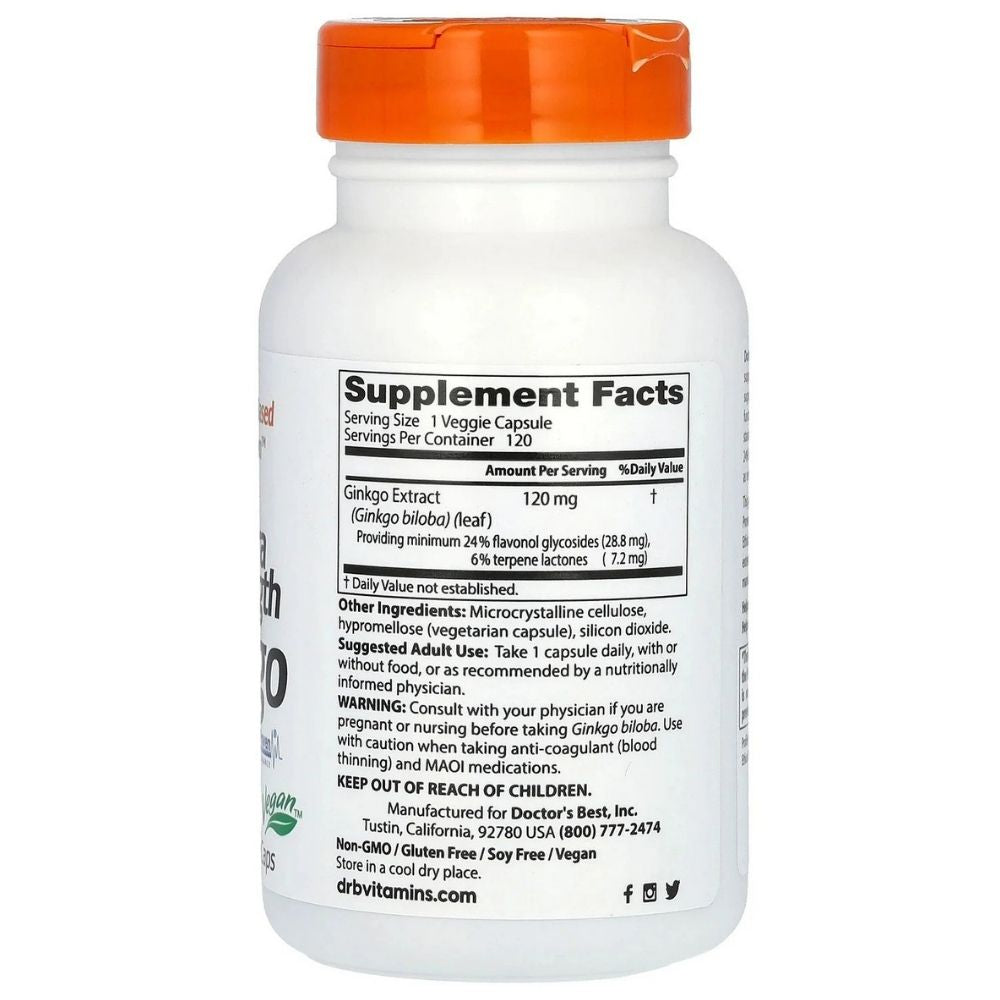 Doctor's Best ginks (Ginkgo Biloba) 120 mg – 120 kapsulas