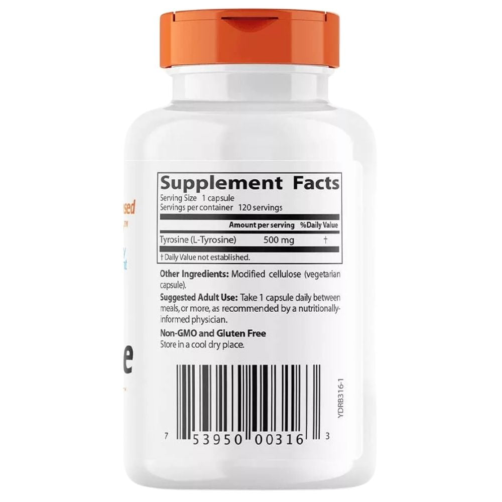 Doctor's Best L-tirozīns 500 mg – 120 kapsulas