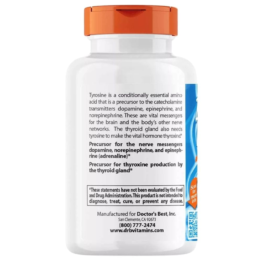 Doctor's Best L-tirozīns 500 mg – 120 kapsulas