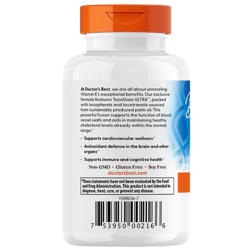 Doctor's Best E vitamīns, tokotrienoli 50 mg – 60 kapsulas