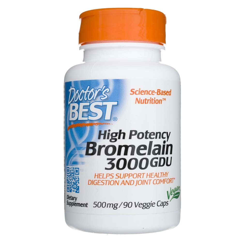 Doctor's Best bromelīns 3000 GDU 500 mg – 90 kapsulas