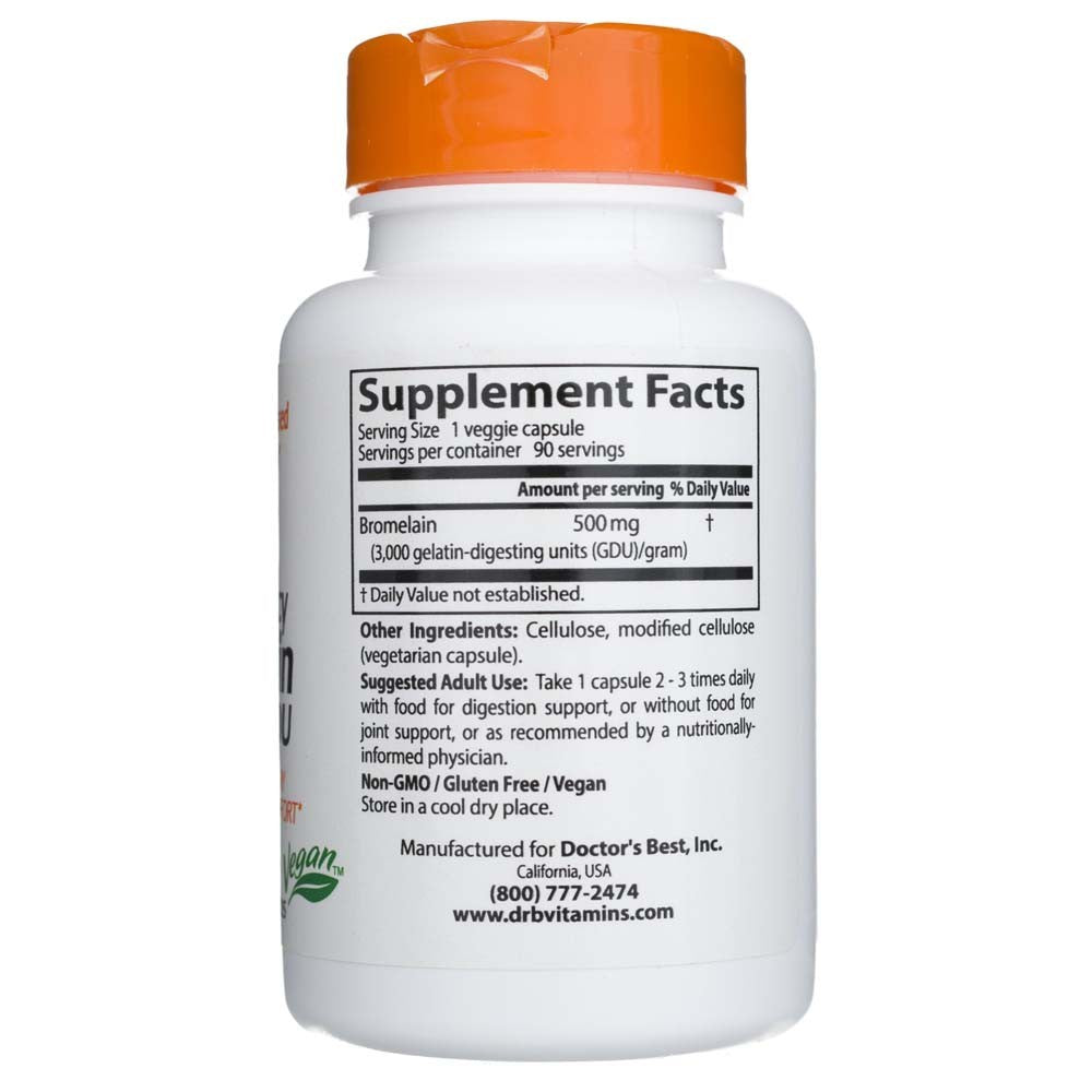 Doctor's Best bromelīns 3000 GDU 500 mg – 90 kapsulas