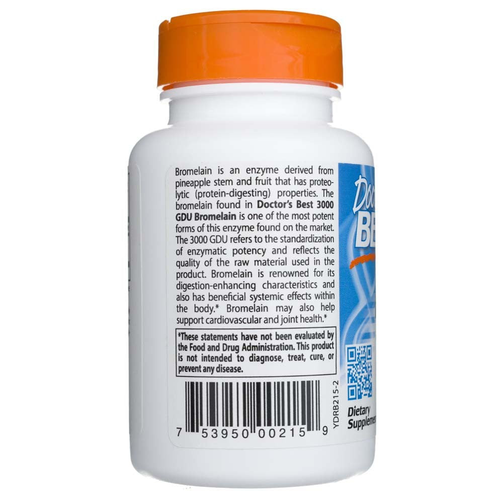 Doctor's Best bromelīns 3000 GDU 500 mg – 90 kapsulas