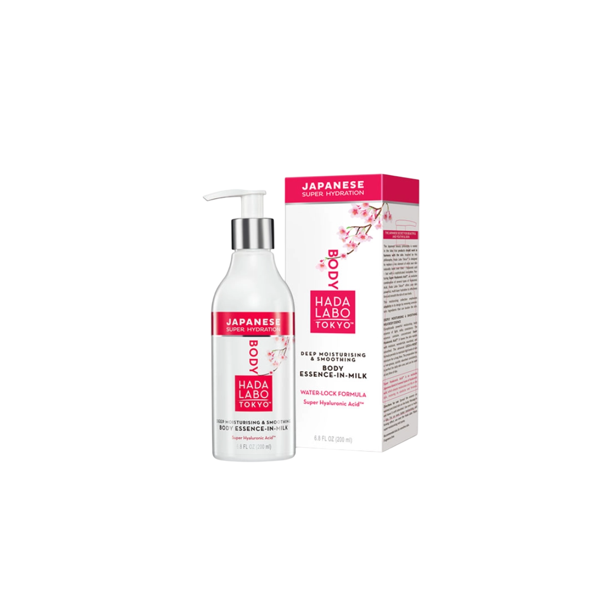 Hada Labo Tokyo, ķermenim, hialuronskābe, mitrinošs un ādu izlīdzinošs ķermeņa pieniņš, visam ķermenim, 200 ml