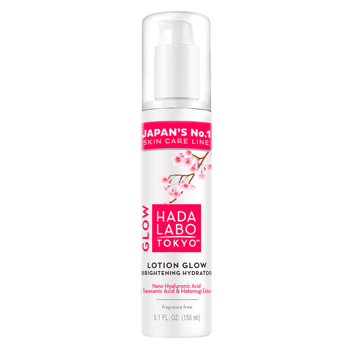 Hada Labo Tokyo, Glow, hialuronskābe, mirdzumam, dienas losjons sejai, 150 ml