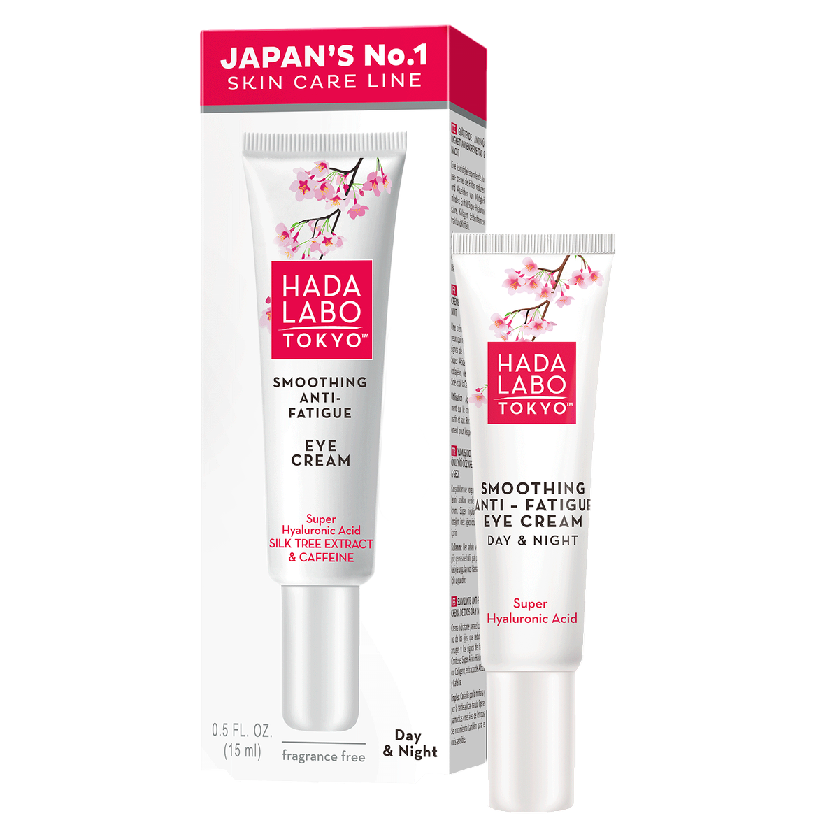 Hada Labo Tokyo, Hada Labo, kofeīns, pret noguruma pazīmēm, dienai un naktij, acu krēms, 15 ml