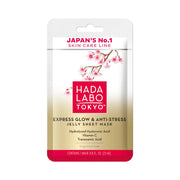 Hada Labo Tokyo, Premium, hialuronskābe, mirdzumam un stresa mazināšanai, auduma sejas maska dienai, 23 ml