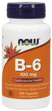Produkto nuotrauka: NOW Foods Vitamin B-6, 100mg - 100 kapsulių