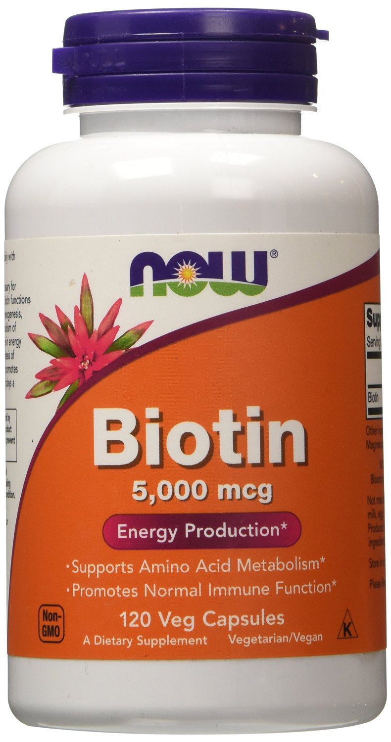 NOW Foods Biotīns, 5000 mcg – 120 kapsulas