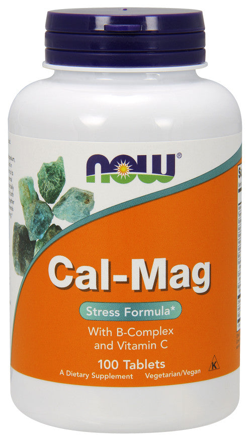 NOW Foods Cal-Mag ar B kompleksu un C vitamīnu – 100 tabletes