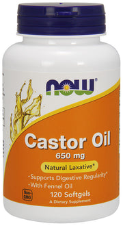 Produkto nuotrauka: NOW Foods Castor Oil, 650mg - 120 minkštųjų kapsulių
