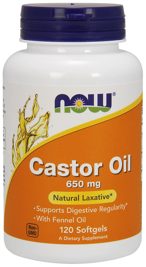 Produkto nuotrauka: NOW Foods Castor Oil, 650mg - 120 minkštųjų kapsulių
