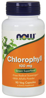 NOW Foods hlorofils, 100 mg – 90 kapsulas