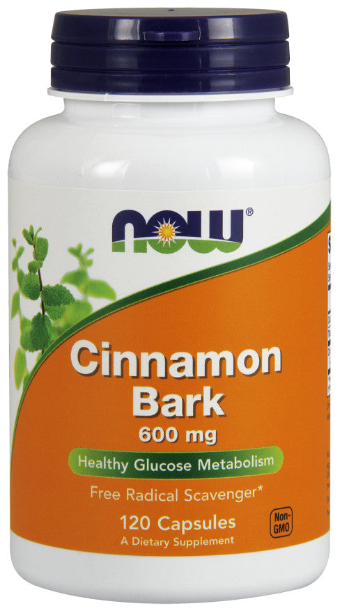 NOW Foods Kanēļa miza, 600 mg – 120 kapsulas