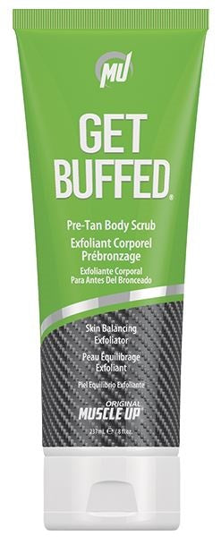 Pro Tan Get Buffed ķermeņa skrubis pirms iedeguma un ādas līdzsvaru atjaunojošs skrubis – 237 ml.