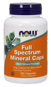 NOW Foods Full Spectrum Minerals, bez dzelzs – 120 kapsulas