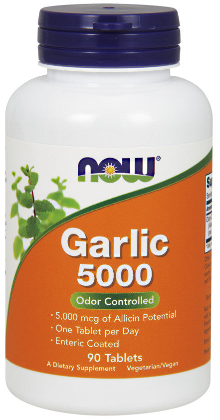 NOW Foods ķiploku garšas 5000 bez smaržas tabletes – 90 tabletes