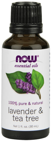 NOW Foods ēteriskā eļļa, lavandas un tējas koka eļļa – 30 ml.
