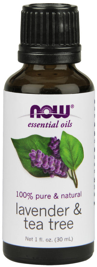 NOW Foods ēteriskā eļļa, lavandas un tējas koka eļļa – 30 ml.