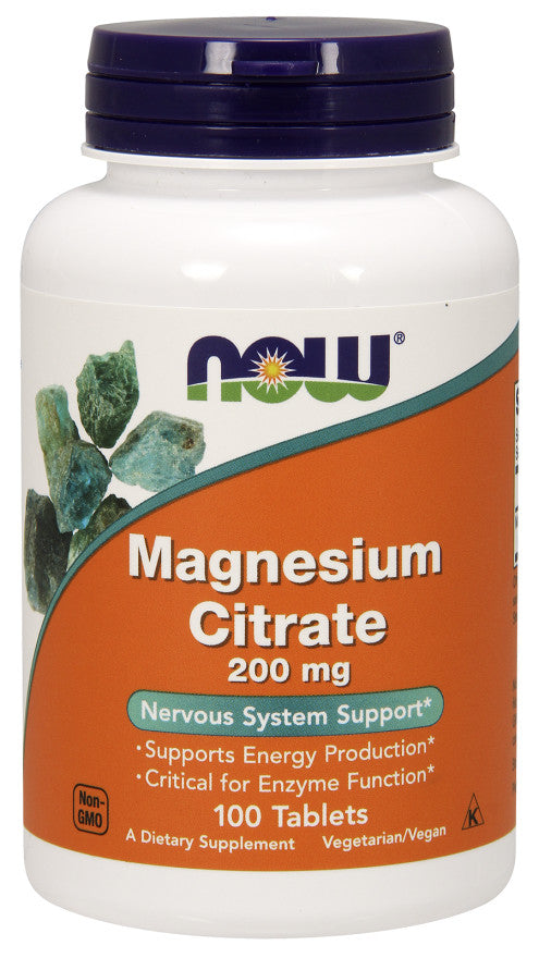 NOW Foods magnija citrāts, 200 mg - 100 tabletes