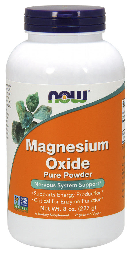 NOW Foods magnija oksīds, tīrs pulveris – 227 g