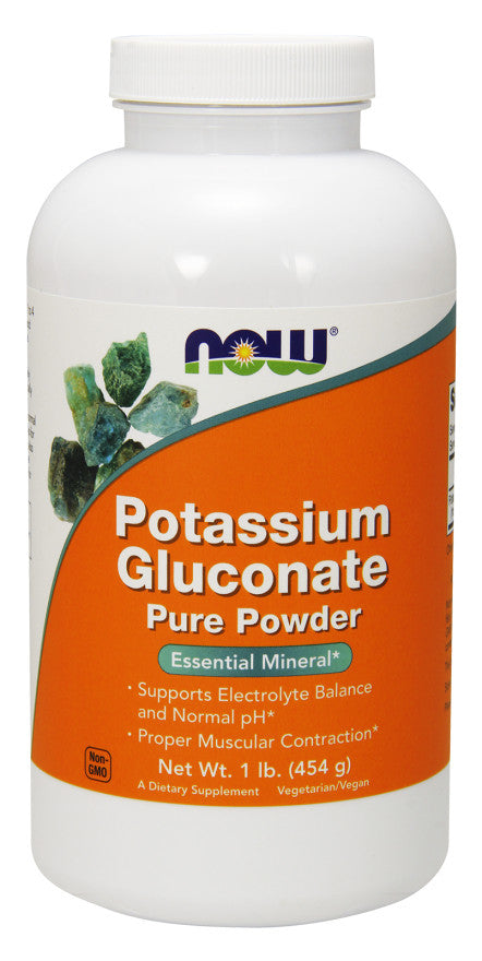 NOW Foods kālija glikonāts, tīrs pulveris – 454 g