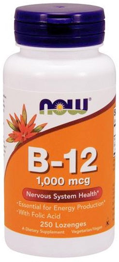 Produkto nuotrauka: NOW Foods Vitamin B-12 with Folic Acid, 1000mcg - 250 pastilių