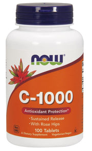 NOW Foods C vitamīns - 1000 ar mežrozītēm - ar pakāpenisku atbrīvošanos - 100 tabletes