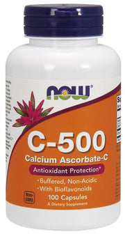 NOW Foods C vitamīns - 500 kalcija askorbāts - C - 100 kapsulas
