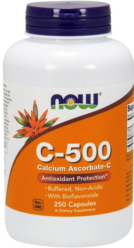 NOW Foods C vitamīns - 500 kalcija askorbāts - C - 250 kapsulas