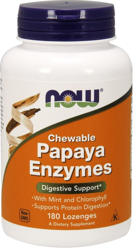 Produkto nuotrauka: NOW Foods Papaya Enzyme, Chewable - 180 pastilių
