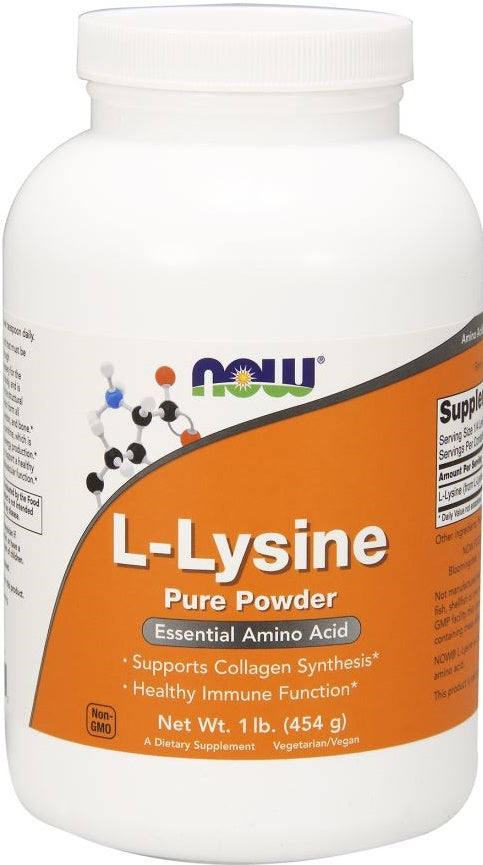 NOW Foods L-lizīns, 1000 mg (pulveris) – 454 g