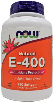 NOW Foods E vitamīns - 400, dabīgs – 250 kapsulas
