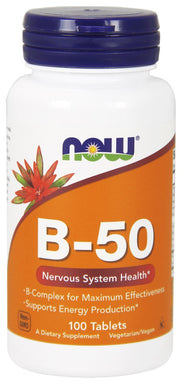 Produkto nuotrauka: NOW Foods Vitamin B-50 - 100 tablečių