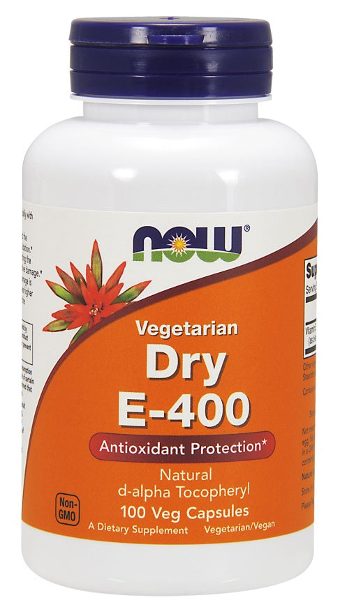 NOW Foods E vitamīns - 400 sauss, veģetārs - 100 kapsulas